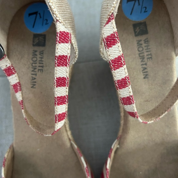 Red & White Stipe Espadrille Sz 7.5 - Picture 3 of 7